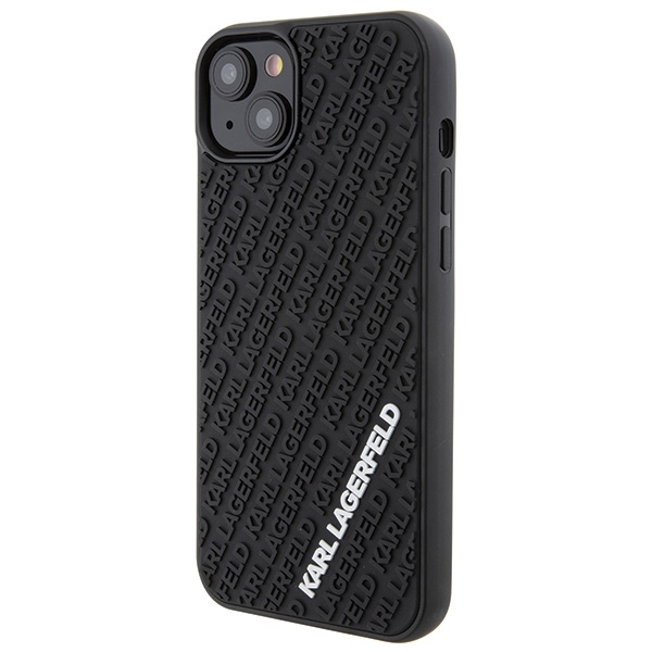 Karl Lagerfeld iPhone 15 Plus / 14 Plus Case 3D Rubber Multi Logo, Black
