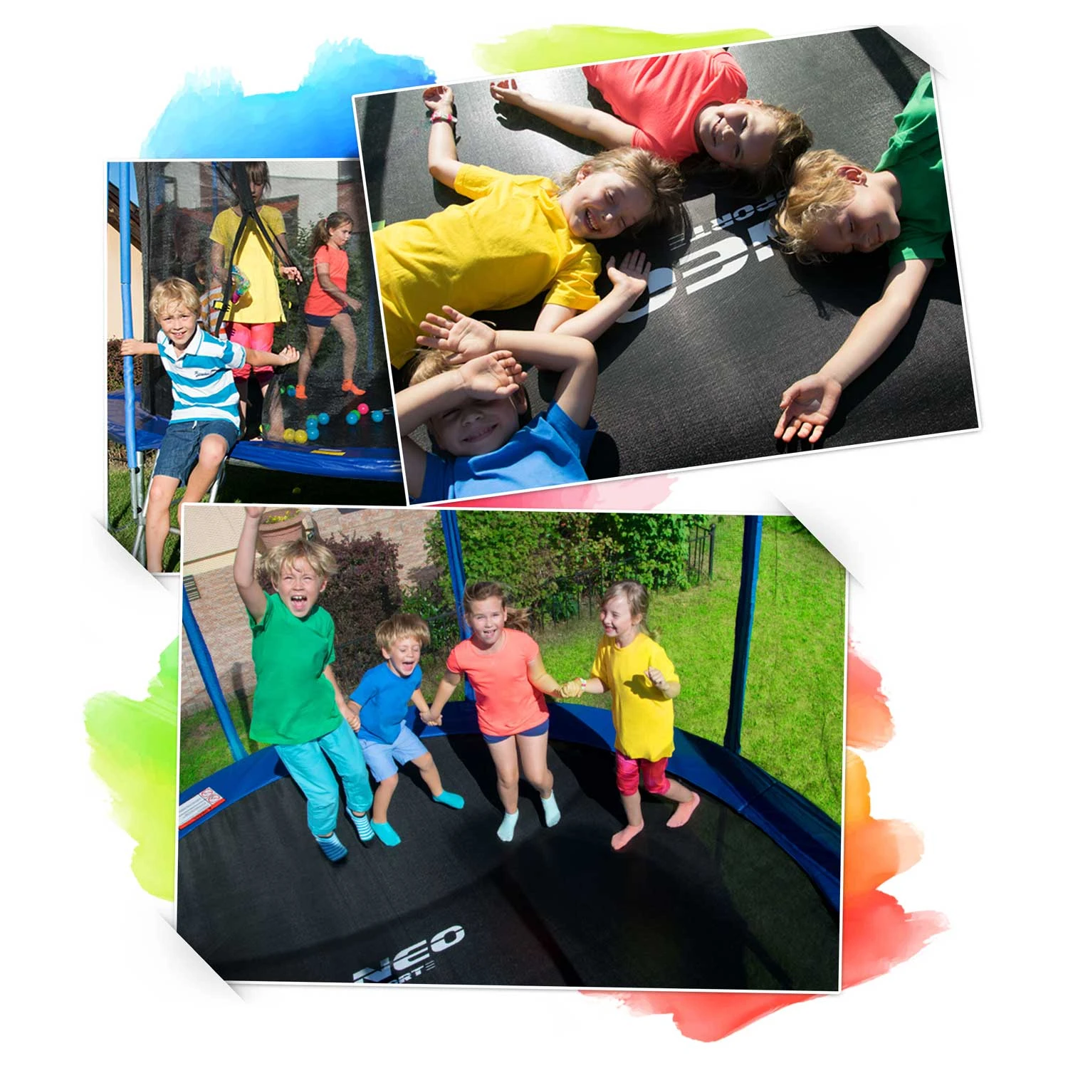 Neo-Sport NS-08W181 Garden Trampoline with Inner Net and Ladder, 252 cm