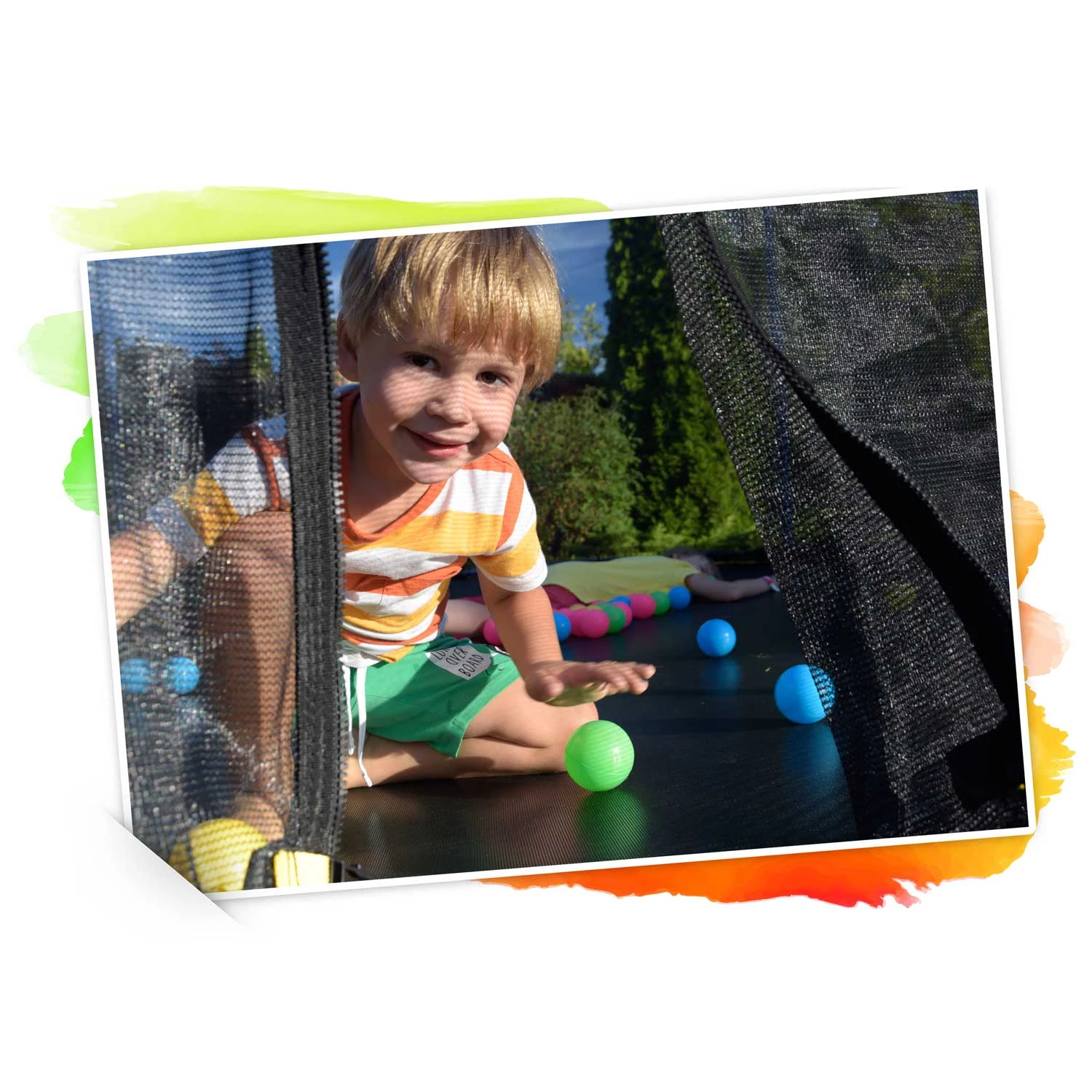 Neo-Sport NS-12C201 Garden Trampoline with Inner Net 374 cm (12ft), Orange