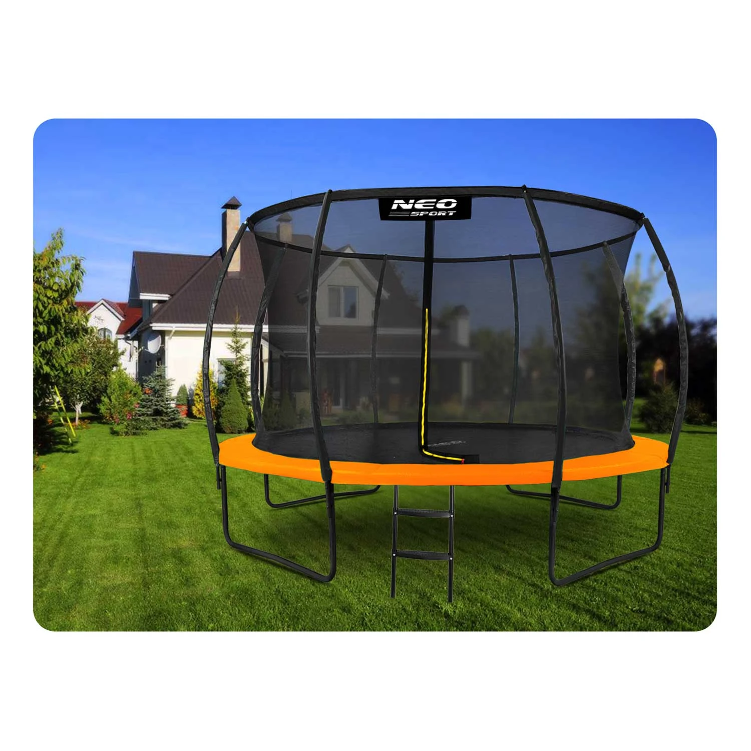 Neo-Sport NS-12C201 Garden Trampoline with Inner Net 374 cm (12ft), Orange