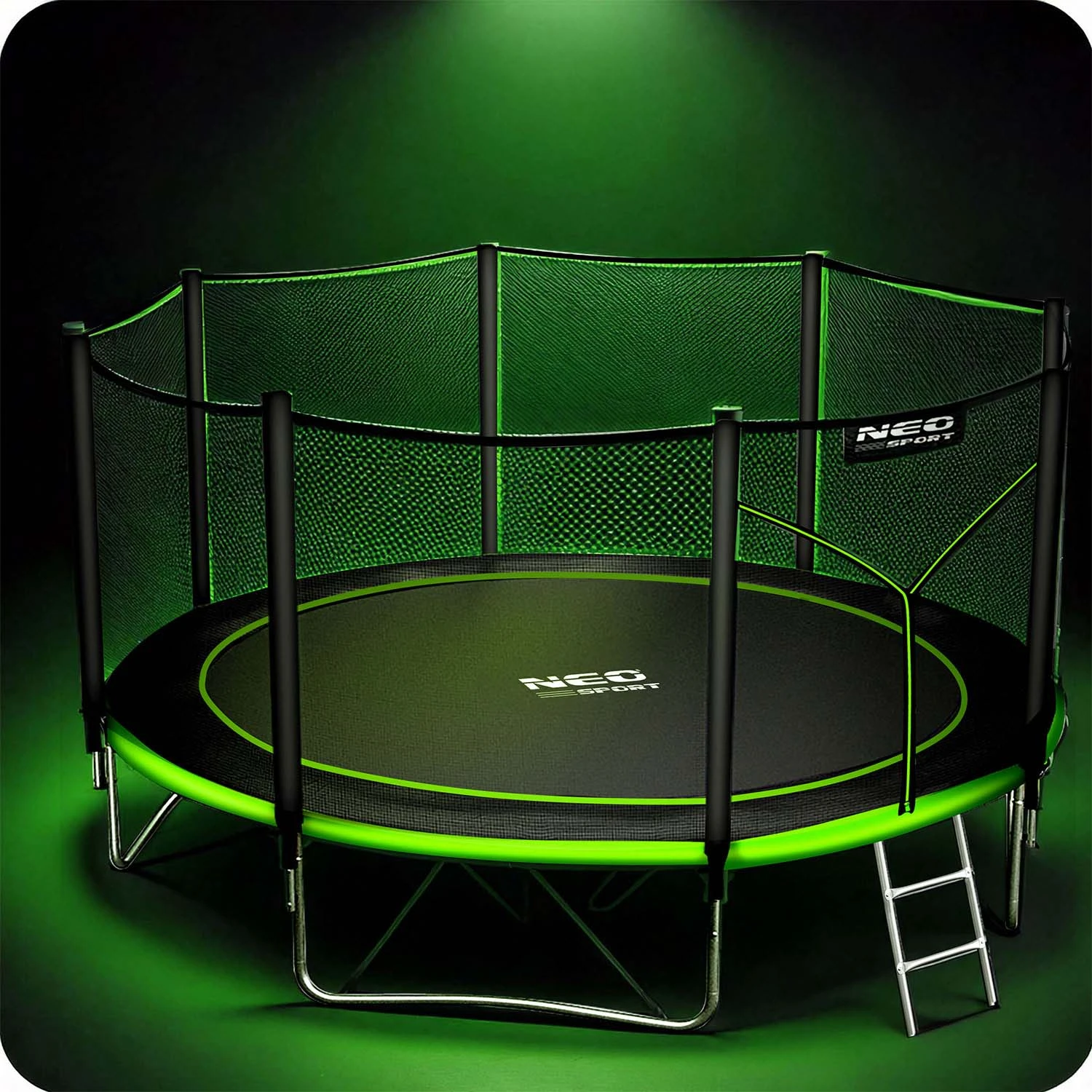 Neo-Sport NS-14Z231 Garden Trampoline with Outer Net and Ladder, 435 cm
