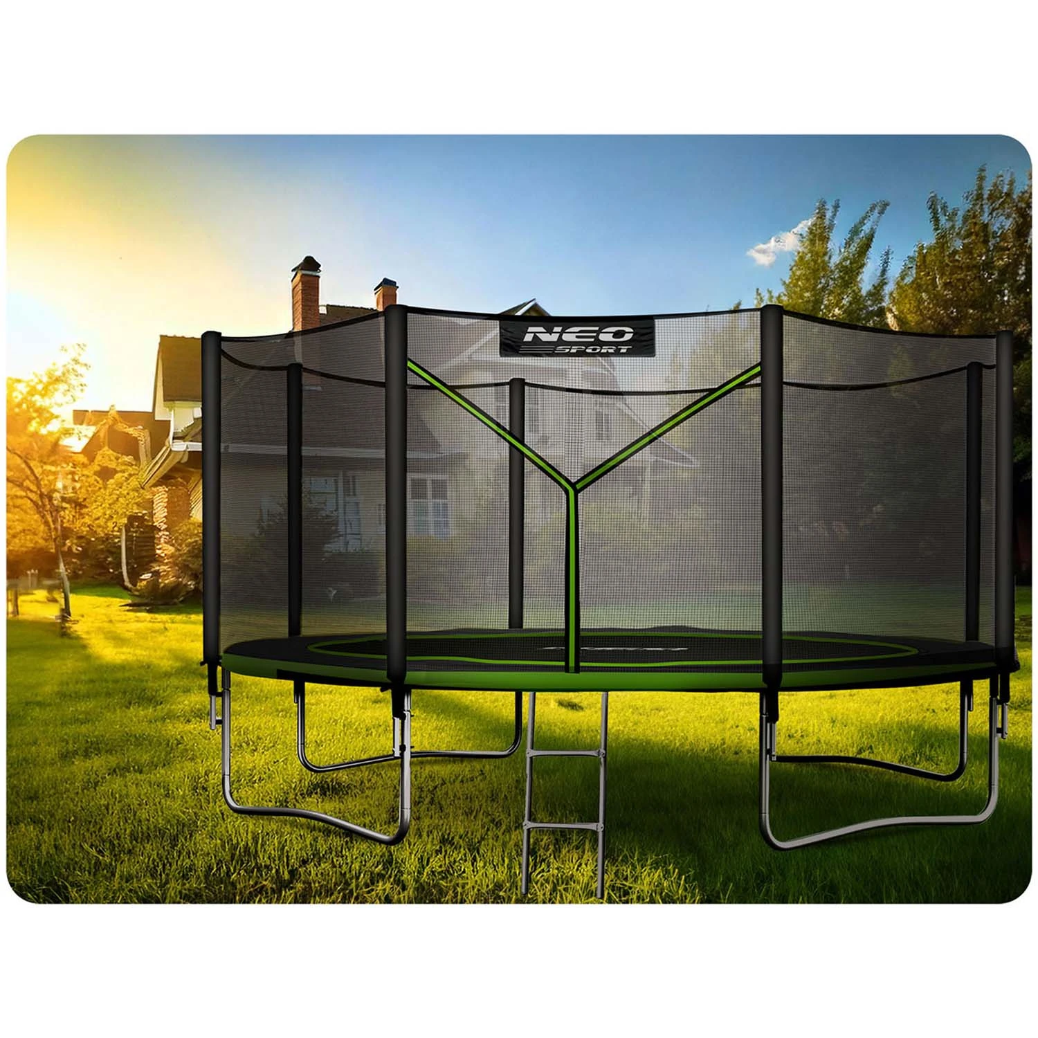 Neo-Sport NS-14Z231 Garden Trampoline with Outer Net and Ladder, 435 cm