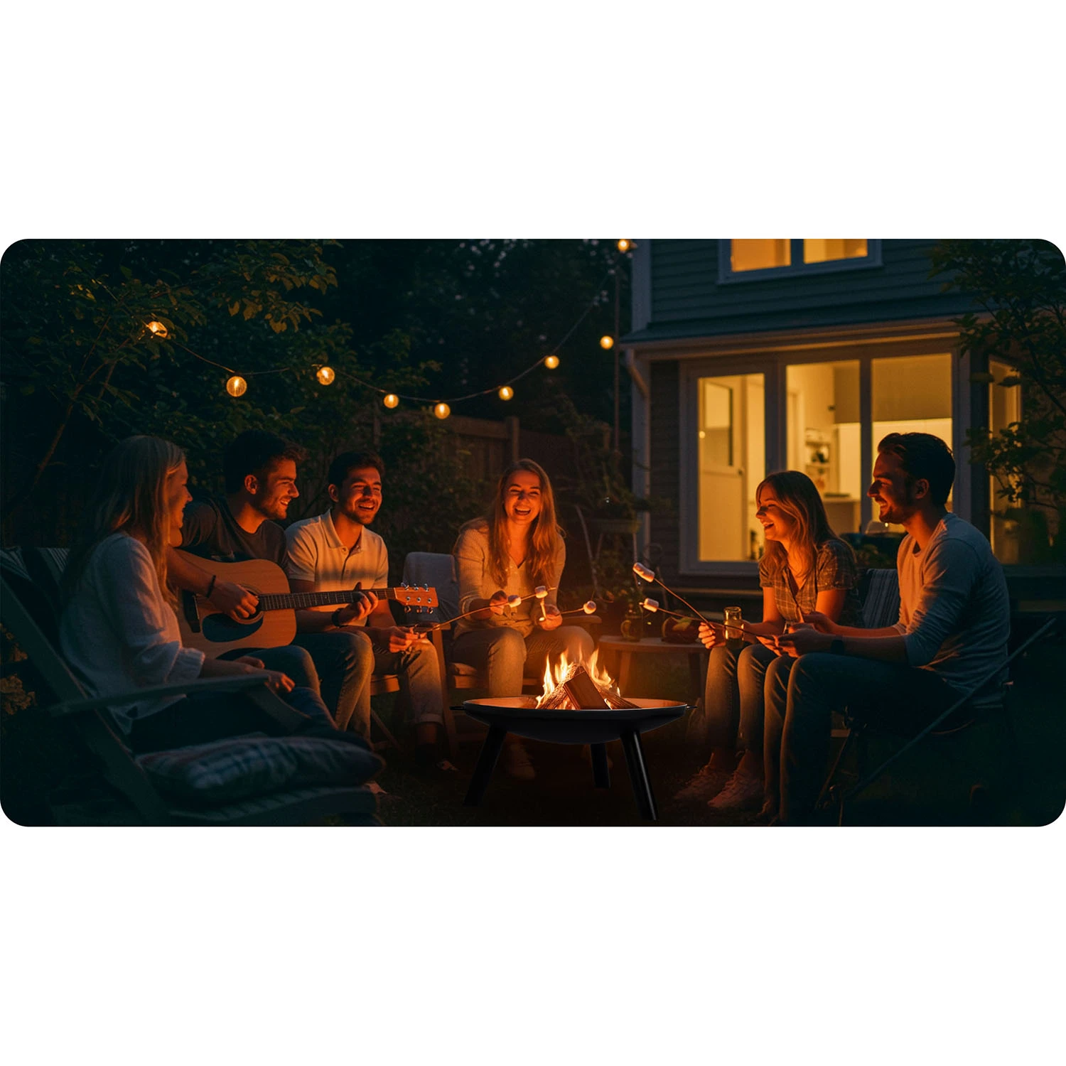 Berdsen BD-881 Garden Fire Pit with Grate 60 cm Black