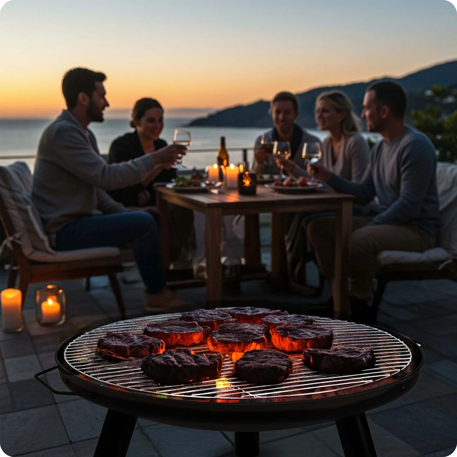 Berdsen BD-881 Garden Fire Pit with Grate 60 cm Black