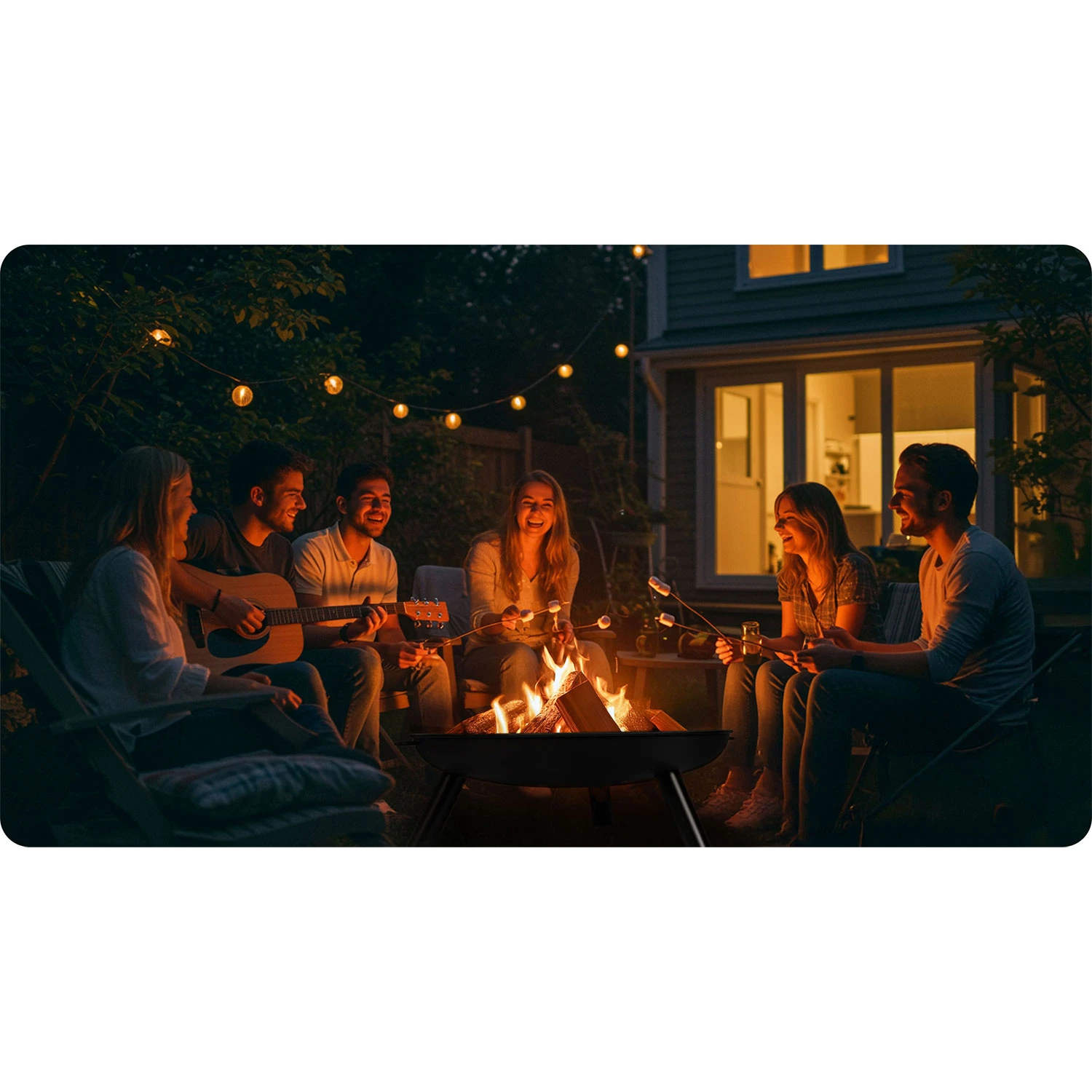 Lauko laužavietė Berdsen BD-882, 80 cm, Juoda