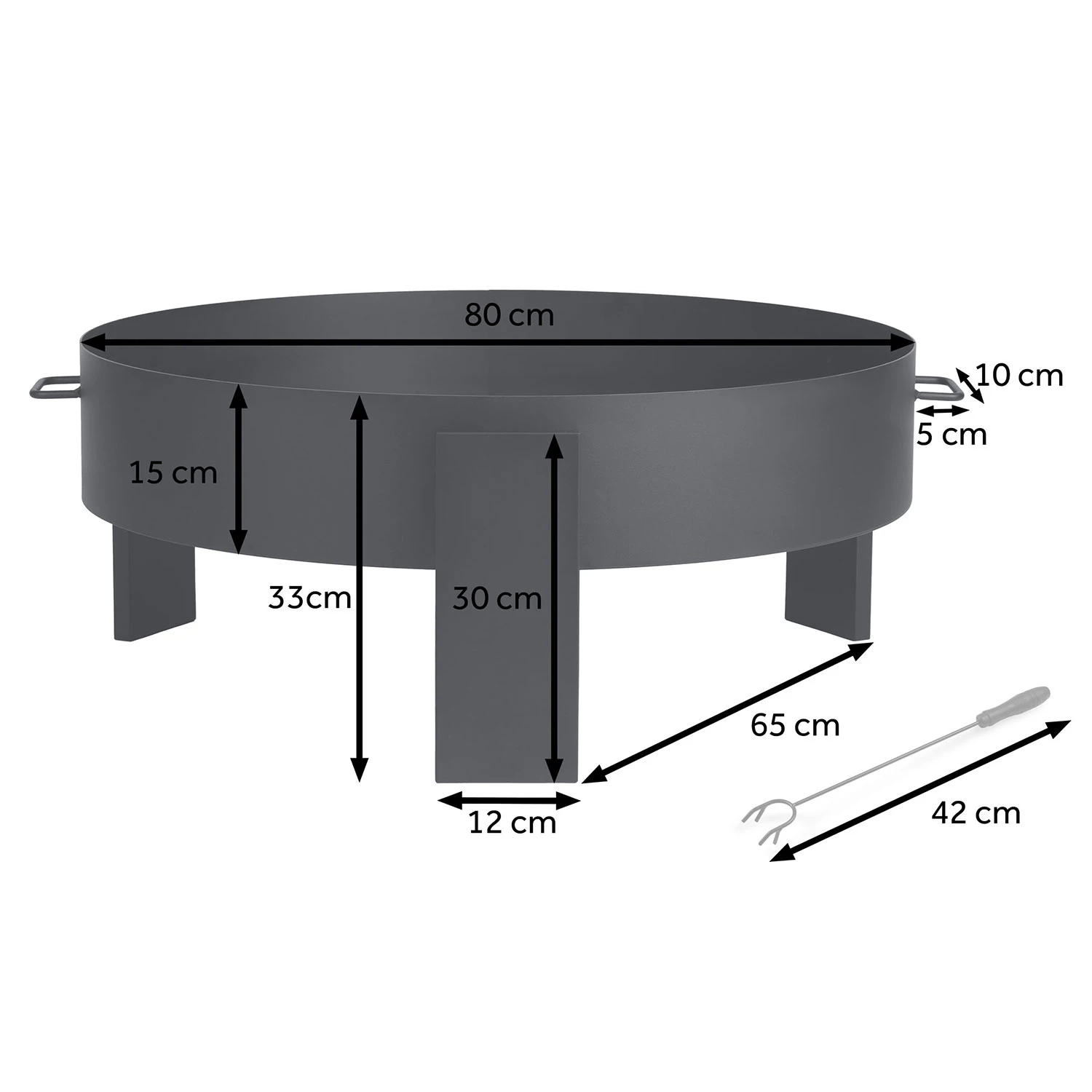 Sodo laužavietė Berdsen BD-883, 80 cm, juoda