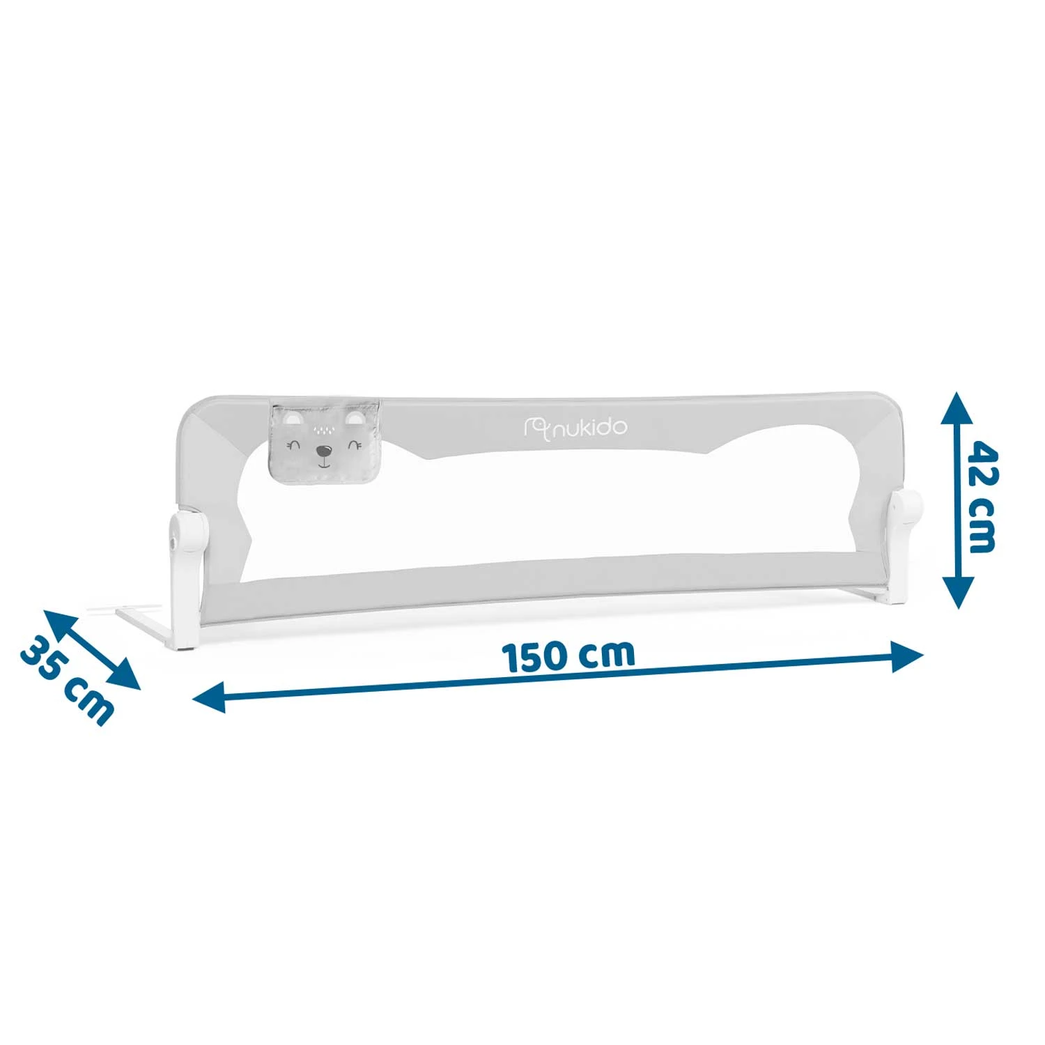 Nukido apsauginis lovos barjeras 150x42x35 cm, pilkas
