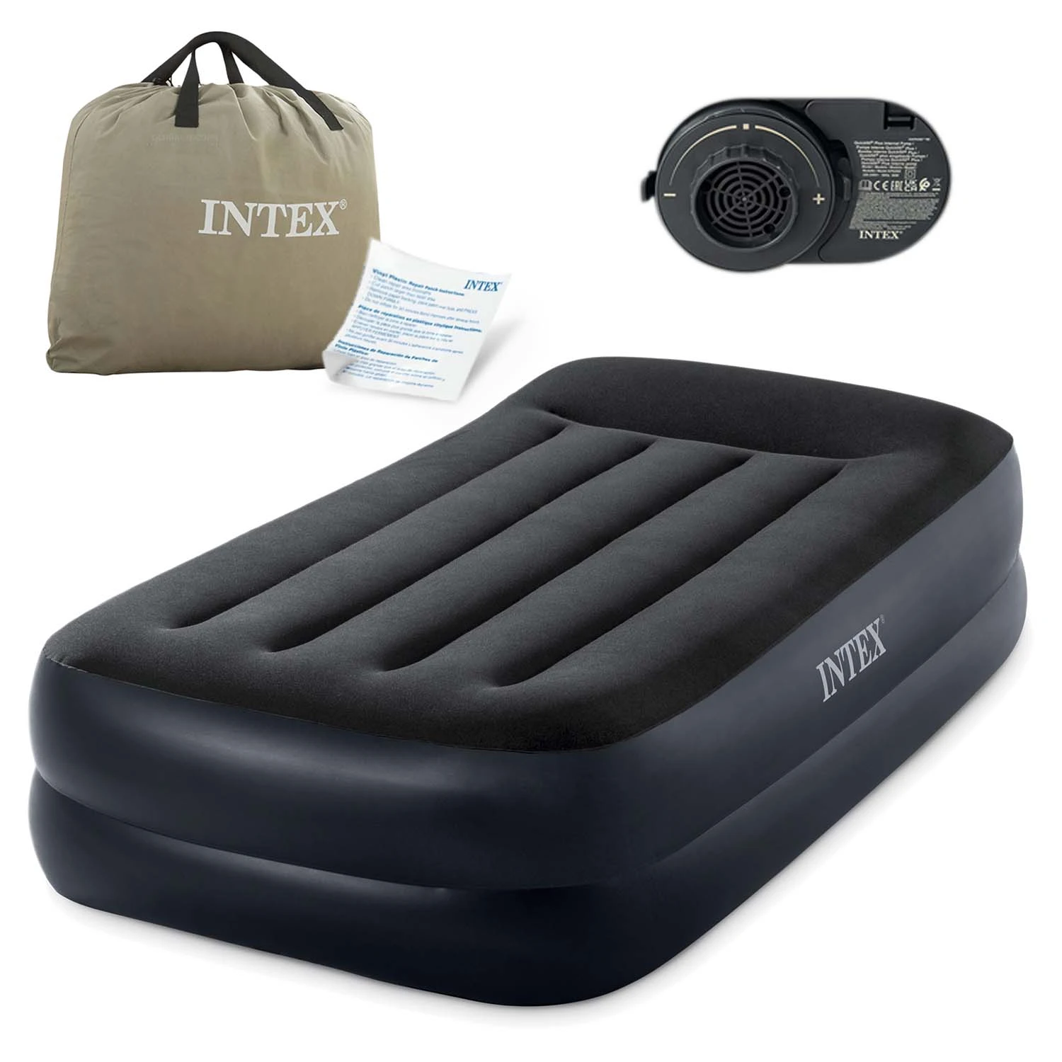 Pripučiamas čiužinys Intex 64122ND, 191x99x42 cm su integruota pompa