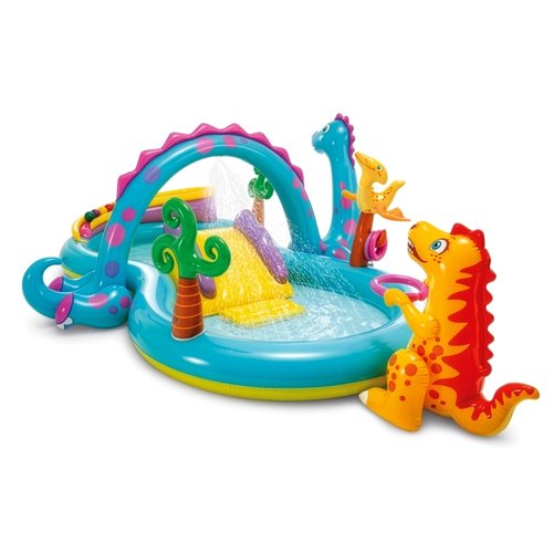 Pripučiama vandens žaidimų aikštelė Intex Dinoland 57135 su čiuožykla