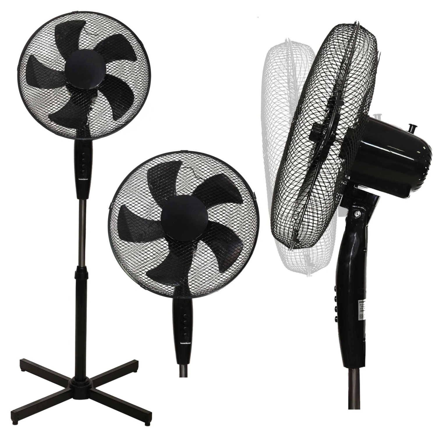 Longwell Industrial Ltd H-067 Pedestal Fan 45W, 3 Modes, Black