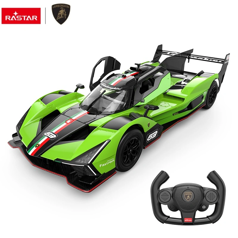 Rastar Lamborghini SC63 LMDH RC radijo bangomis valdomas automobilis 1:14, juodas/žalias