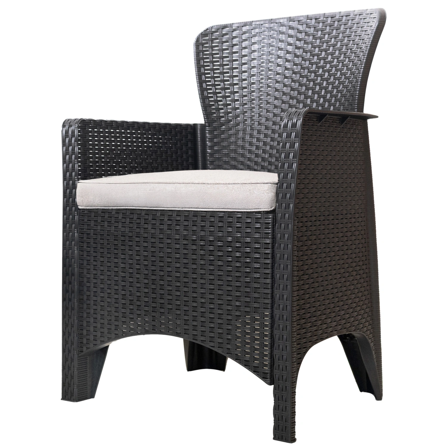 Garden Bistro Set for Balcony and Patio with 2 Chairs and Table, Black