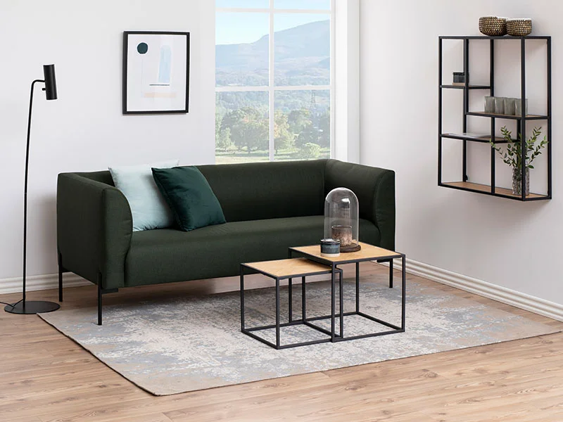ModernHome industrinio stiliaus kavos staliukų rinkinys (2 vnt.), modelis 139698