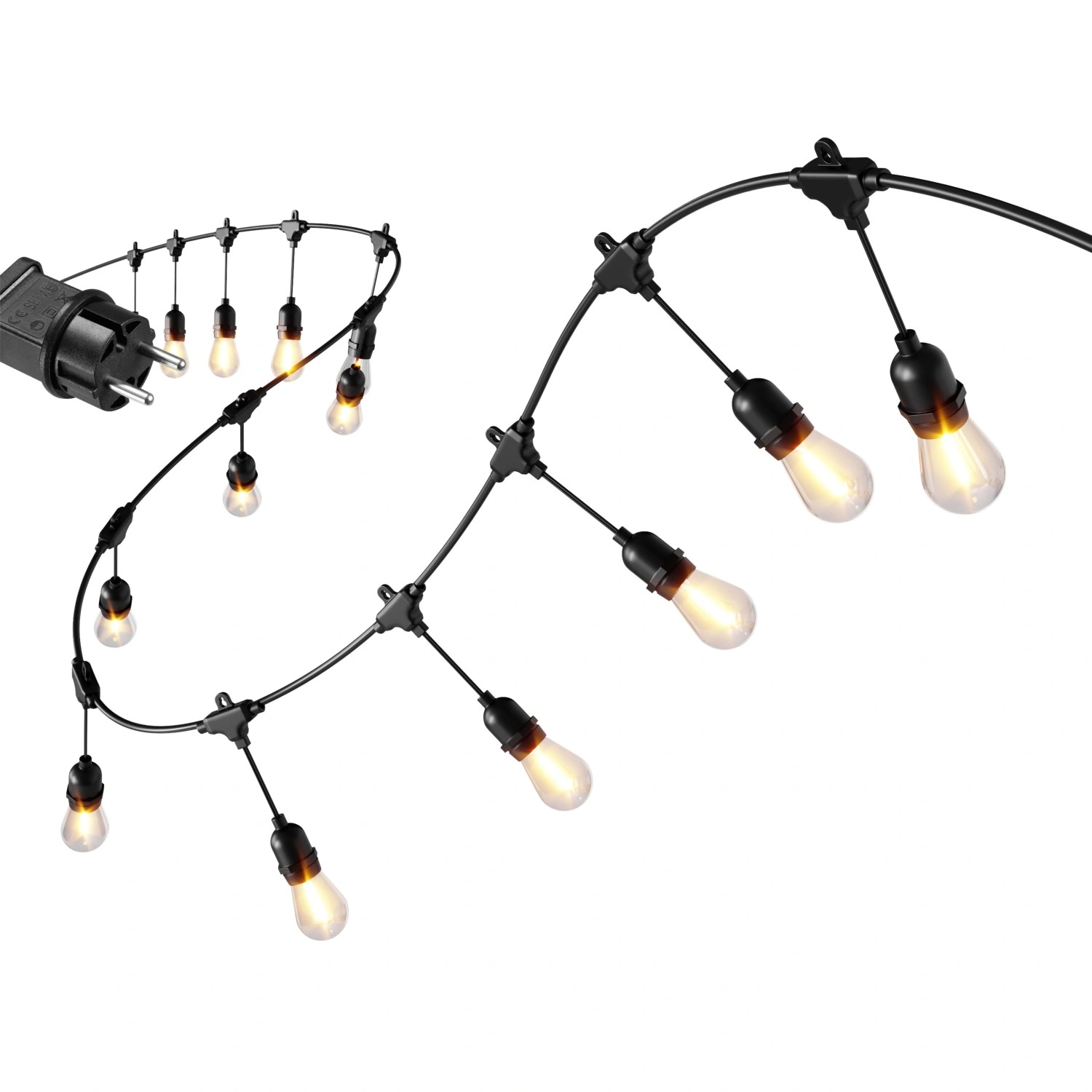 Lauko LED girlianda 20 m, 20 lempučių, 9W, sujungiama
