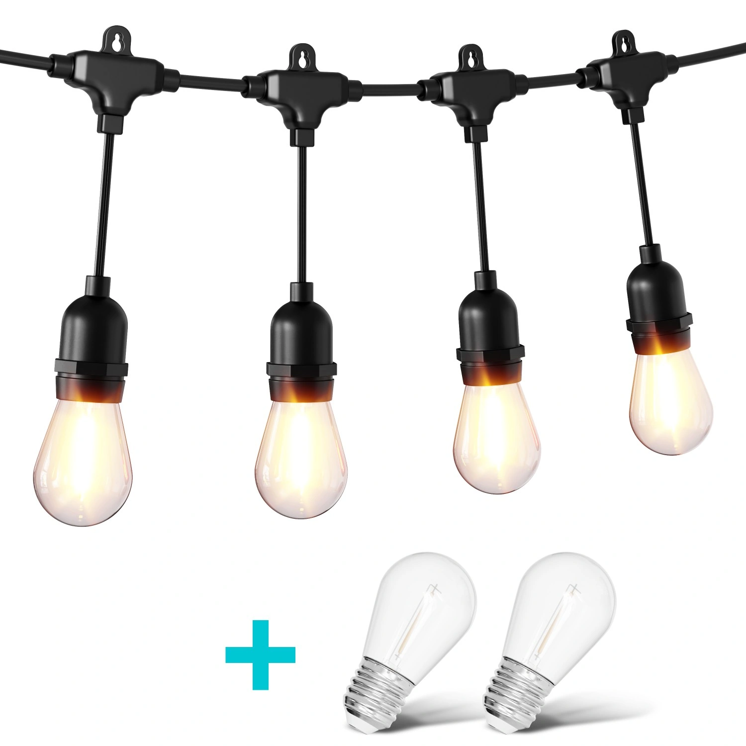 Lauko LED girlianda 20 m, 20 lempučių, 9W, sujungiama