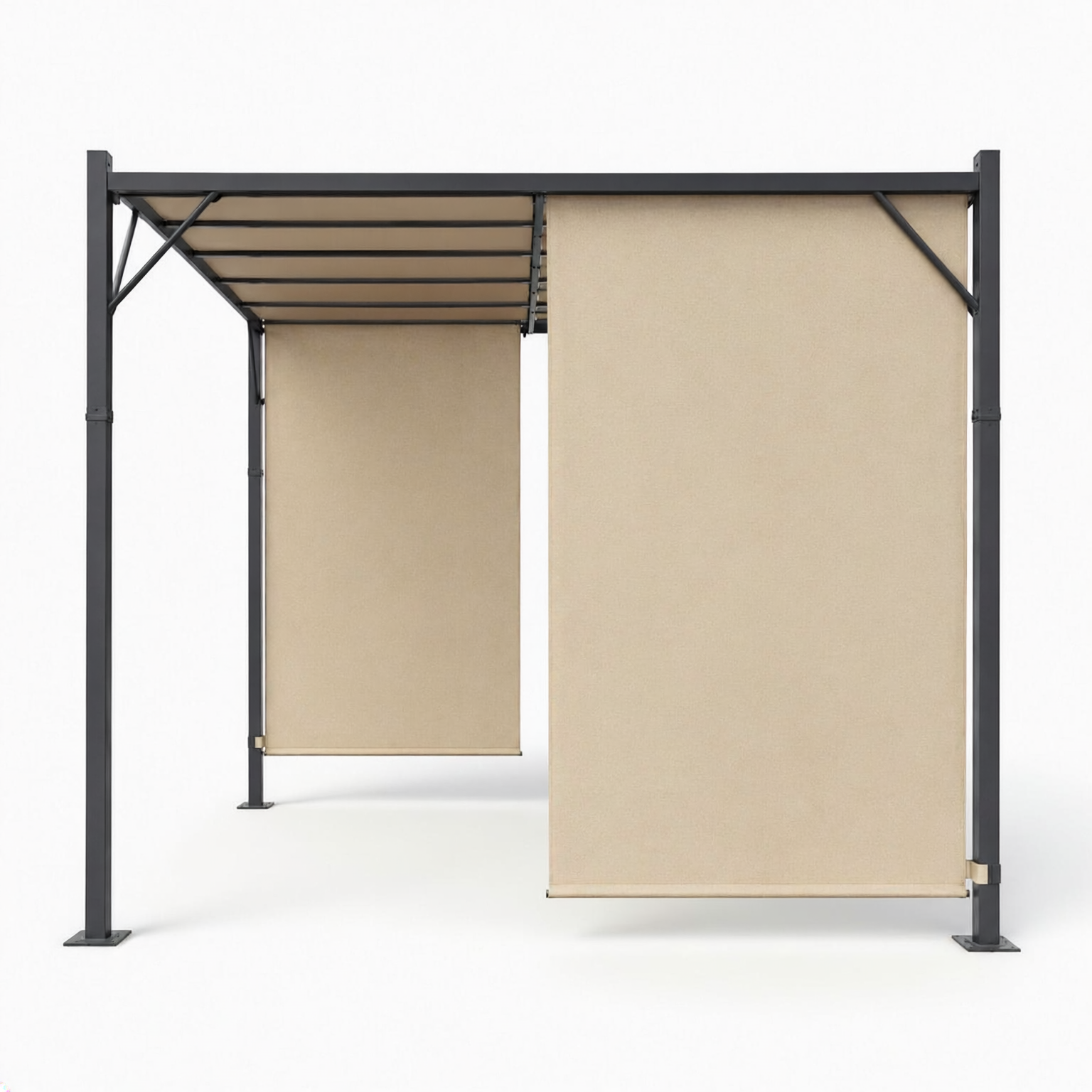Plieninė sodo pergola Multigarden, 3x4 m, smėlio spalvos