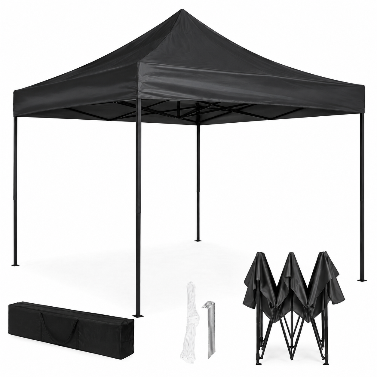 Greitai surenkama sodo pavėsinė MultiGarden 3x3 m juoda