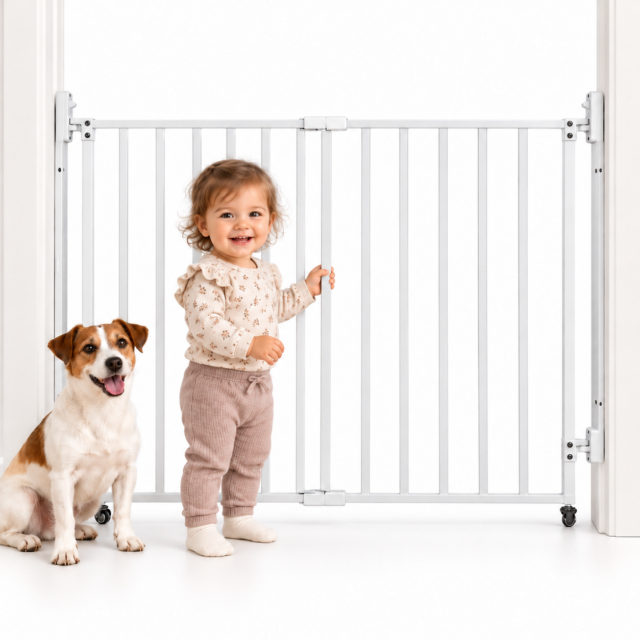 ECOTOYS safety gate for stairs and doorways, 65–106 cm, white