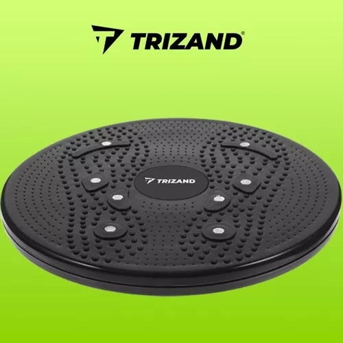 Trizand Twister Rotating Exercise Board with Massage Nubs and Magnets, Black