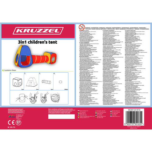 Kruzzel 3in1 Vaikiška palapinė 23871