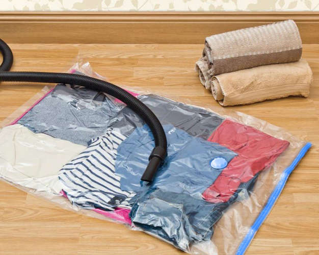 Ruhhy Vacuum Storage Bags Set, 15 Pcs, Transparent / Blue