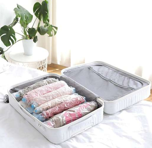 Ruhhy Vacuum Storage Bags Set, 15 Pcs, Transparent / Blue