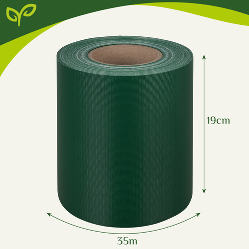 PVC tvoros juosta balkonui ir terasai, 19 cm x 35 m, 450 g/m², žalia