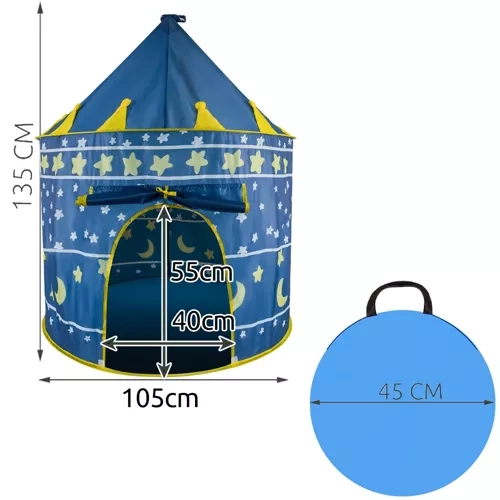 Kruzzel Kids Play Tent Castle, Navy Blue