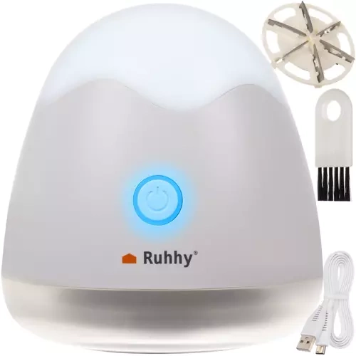 Ruhhy 00019162 Lint Remover with Night Light, White