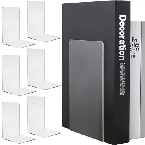 Ruhhy 21745 Transparent Bookends, 6 pcs