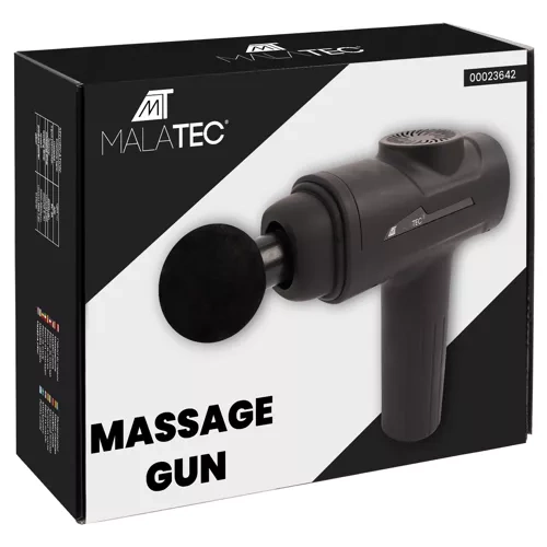Malatec 00023642 Massage Gun with 8 Attachments, Black