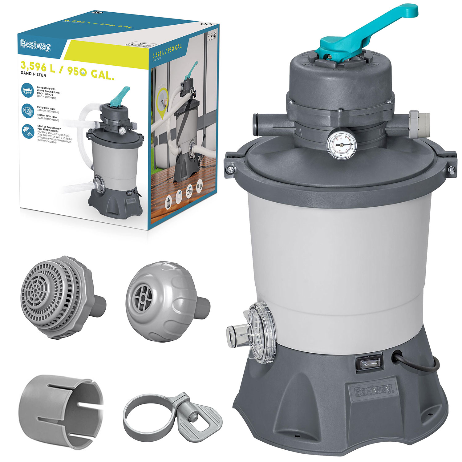 Bestway 58515 smėlio filtravimo siurblys baseinams, 3028 l/h