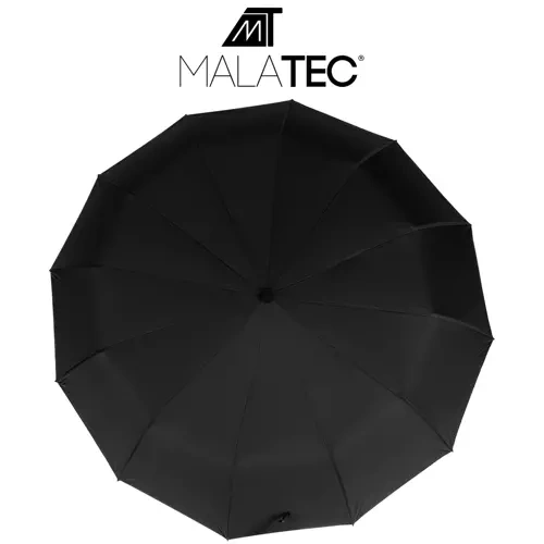 Malatec Automatic Folding Umbrella, 12 Ribs, Black