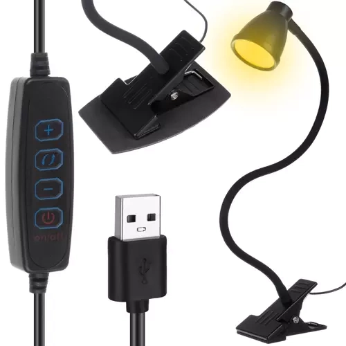 Izoxis 00019454 Desk Lamp with Clip and Base, Black