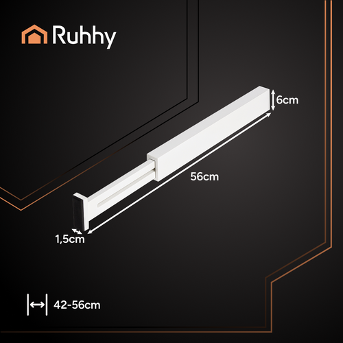 Ruhhy Adjustable Bamboo Drawer Organizer, 4 pcs, White