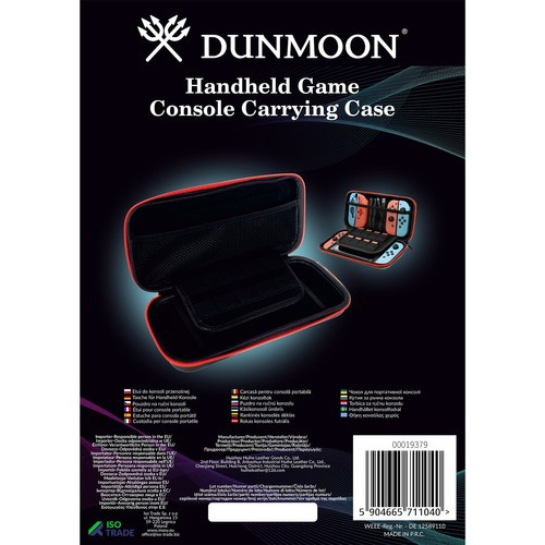 Dunmoon 19379 Protective Case for Portable Console, Black/Red