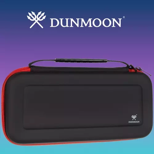 Dunmoon 19379 Protective Case for Portable Console, Black/Red