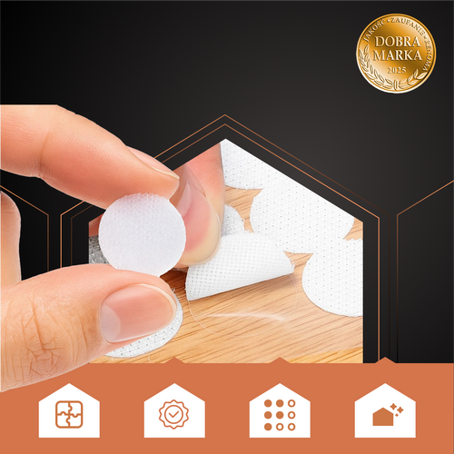 Ruhhy Self-Adhesive Hook and Loop Dots 18mm 500 pcs, White
