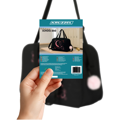 Kruzzel 26516 School / Sports Bag, 13L, Black / Pink