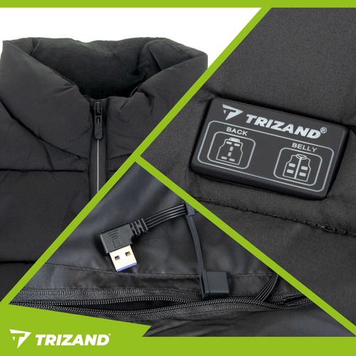 Trizand 26540 USB Heated Vest, Size M, Black