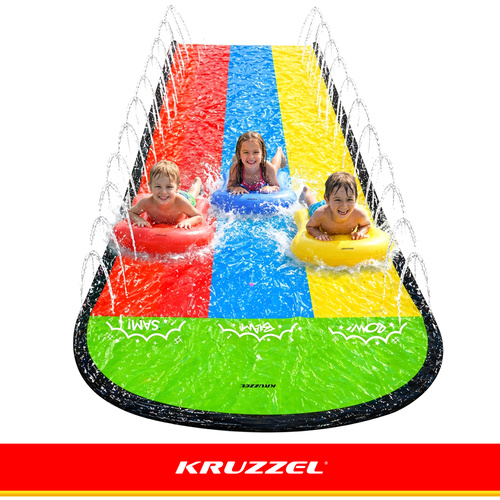 Kruzzel triguba vandens čiuožykla su fontanu, 480 cm
