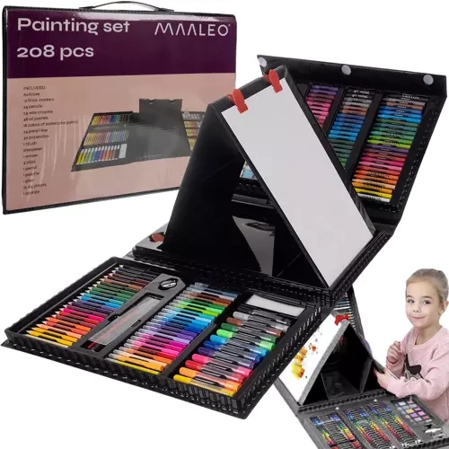 Maaleo Art Set in Suitcase, 208 Pieces, Black