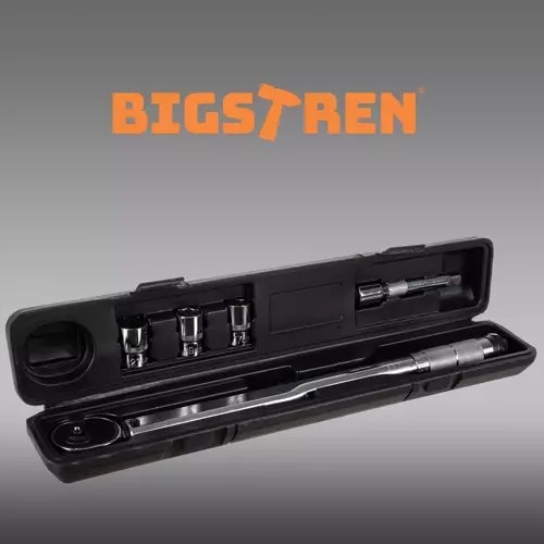 Torque Wrench 1/2\" Bigstren 28-210 Nm, with 17/19/21 mm Sockets and Extension