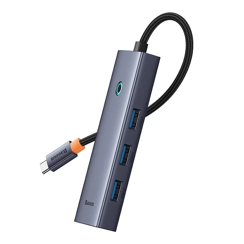 Baseus UltraJoy 5-in-1 USB-C šakotuvas (HDMI, 3x USB 3.0, PD), pilkas