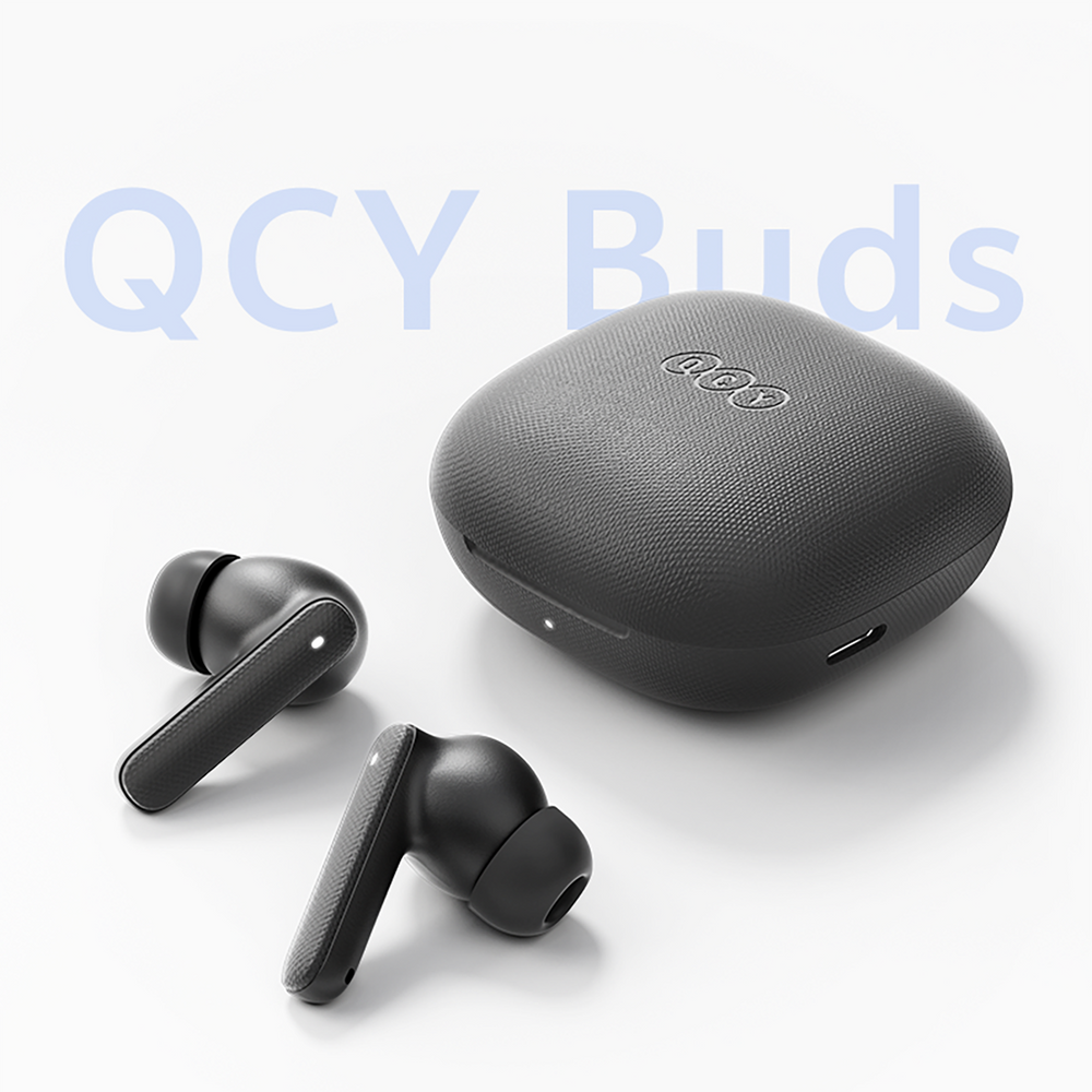 TWS belaidės ausinės QCY Buds T43 Bluetooth 5.3, pilkos