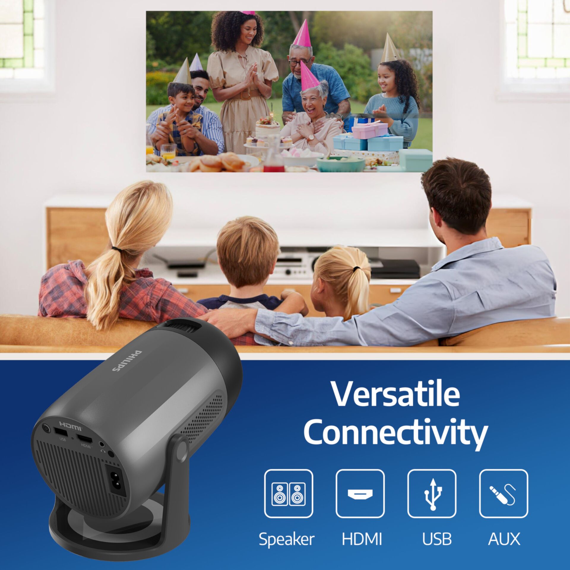 Philips N-150 Full HD projektorius, tamsiai pilkas