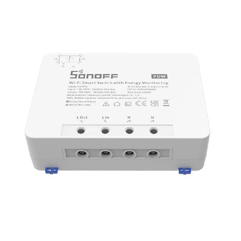Sonoff POWR3 Smart 1-Channel Wi-Fi Switch with Electricity Metering, 5500W