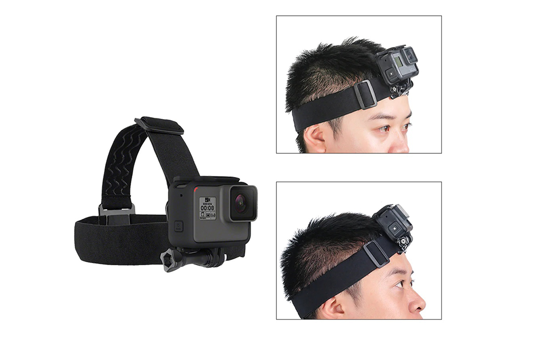 Telesin GP-HMS-T04 Head Strap for Sports Cameras, Black