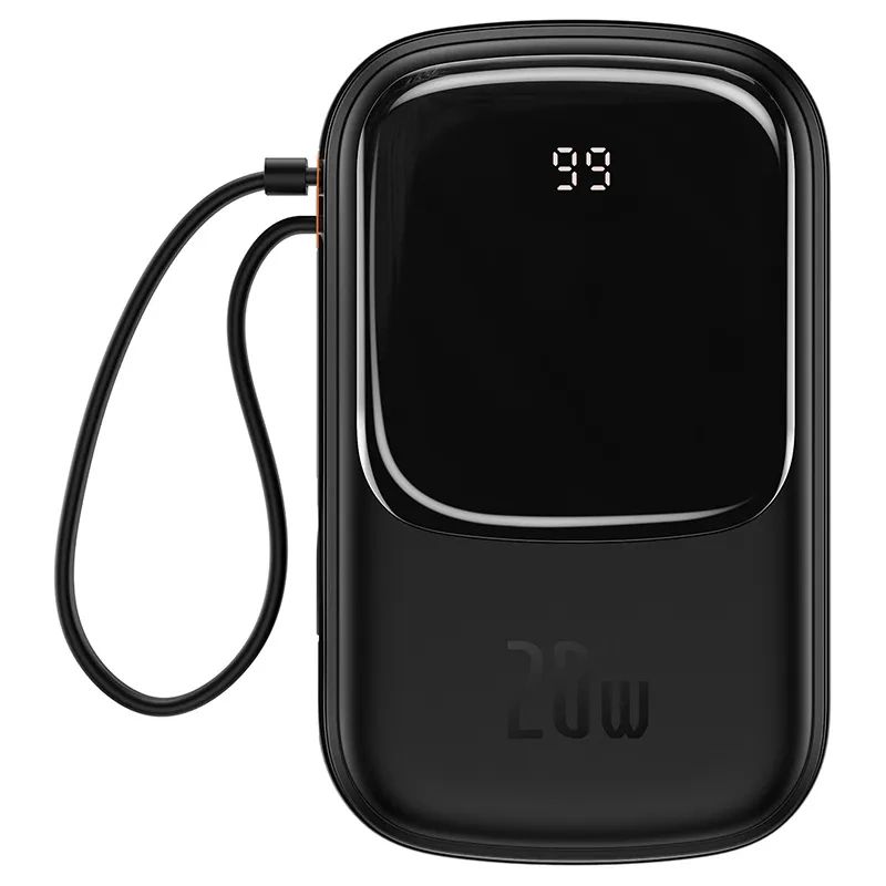 Baseus Qpow PRO išorinė baterija, 20000mAh, 20W su Lightning laidu, juoda