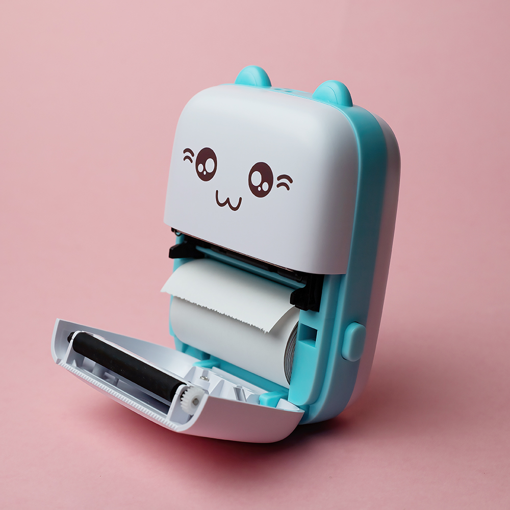 Mini Thermal Printer Maxlife BT MXTP-100 Portable for Stickers & Photos, Blue